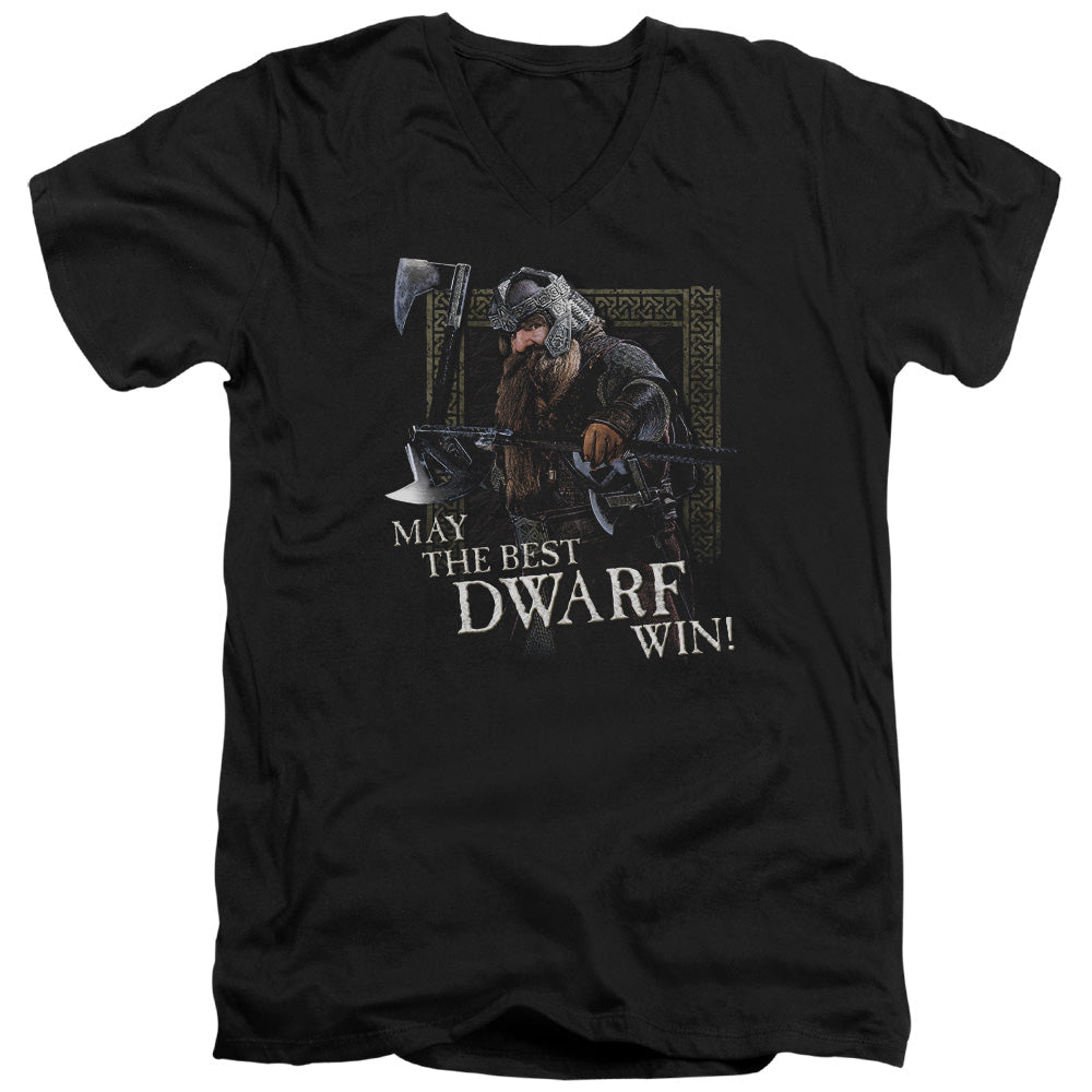 Lord of the Rings the Best Dwarf Mens Slim Fit V-Neck T Shirt Black