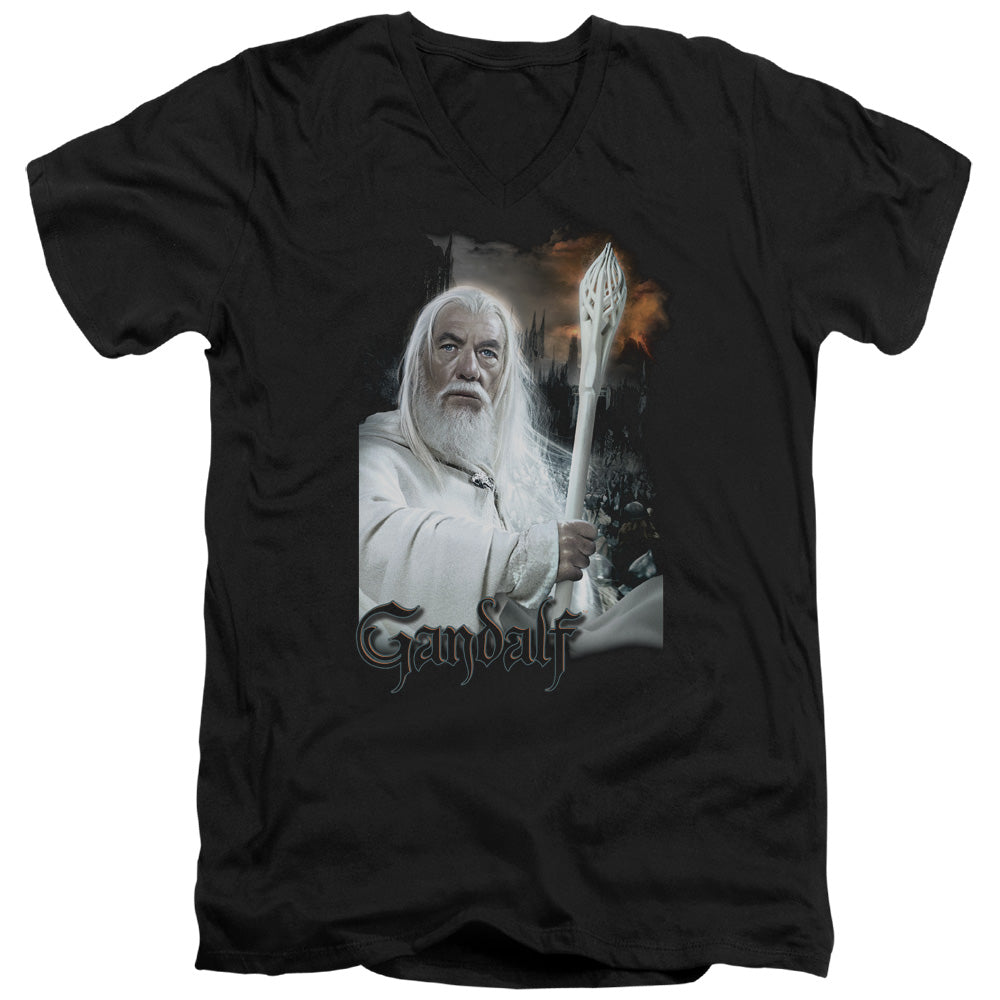 Lord of the Rings Gandalf Mens Slim Fit V-Neck T Shirt Black