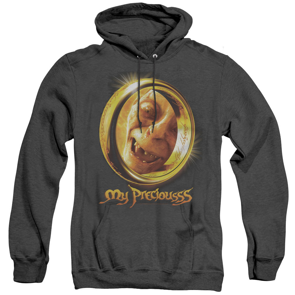 Lord of the Rings My Precious Mens Heather Hoodie Black Officially Licensed