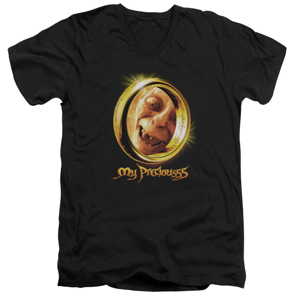 Lord of the Rings My Precious Mens Slim Fit V-Neck T Shirt Black