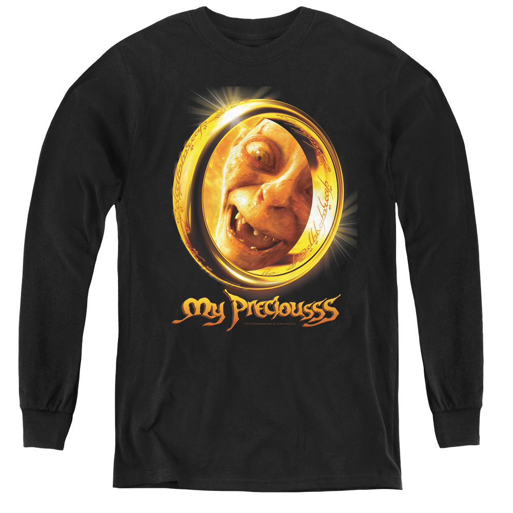 Lord of the Rings My Precious Long Sleeve Kids Youth T Shirt Black