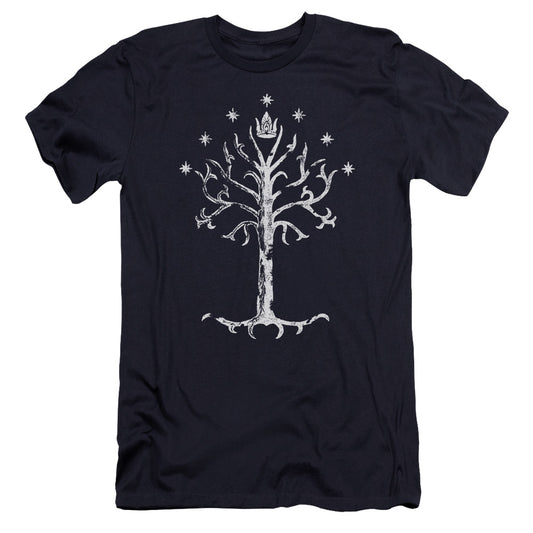 Lord of the Rings Tree Of Gondor Premium Bella Canvas Slim Fit Mens T Shirt Navy