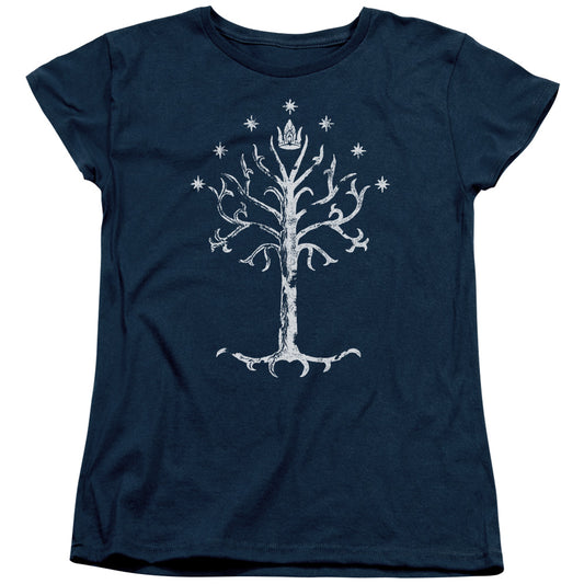 Lord of the Rings Tree of Gondor Womens T Shirt Navy