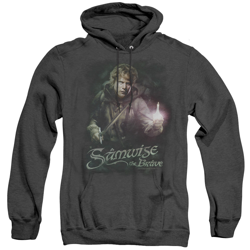 Lord of the Rings Samwise The Brave Mens Heather Hoodie Black Officially Licensed