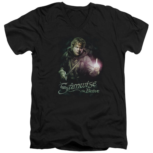 Lord of the Rings Samwise the Brave Mens Slim Fit V-Neck T Shirt Black