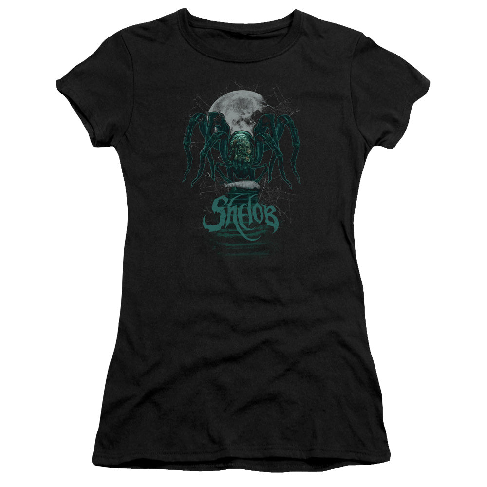 Lord Of The Rings Shelob Junior Sheer Cap Sleeve Womens T Shirt Black