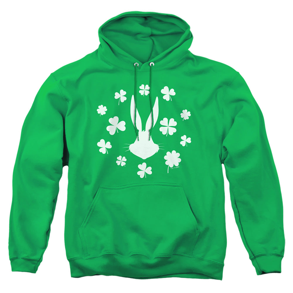 Looney Tunes Bugs Bunny St. Patrick'S Clover Silhouette Mens Hoodie Kelly Green Officially Licensed