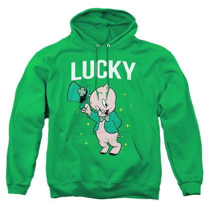 Looney Tunes Porky Pig St. Patrick'S Lucky Mens Hoodie Kelly Green Officially Licensed