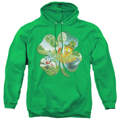 Looney Tunes Tweety Shamrock Mens Hoodie Kelly Green