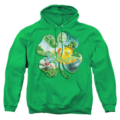 Looney Tunes Tweety Shamrock Mens Hoodie Kelly Green