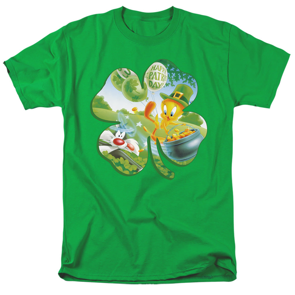 Looney Tunes Tweety Shamrock Mens T Shirt Kelly Green