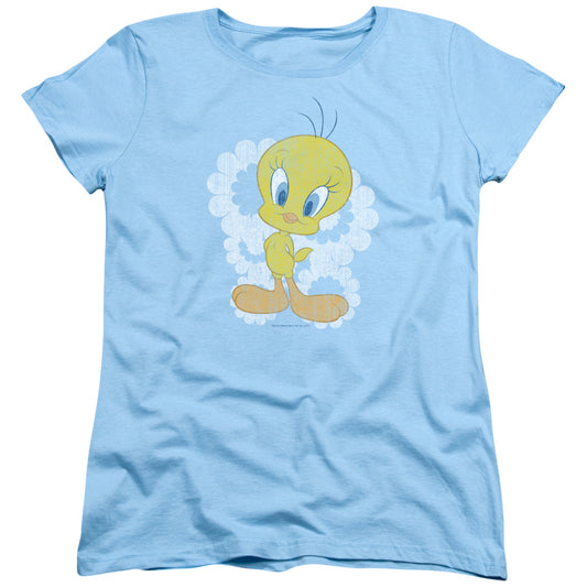 Looney Tunes Retro Tweety Womens T Shirt Light Blue
