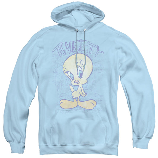 Looney Tunes Tweety Fade Mens Hoodie Light Blue