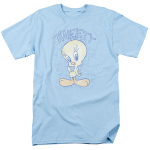 Looney Tunes Tweety Fade Mens T Shirt Light Blue
