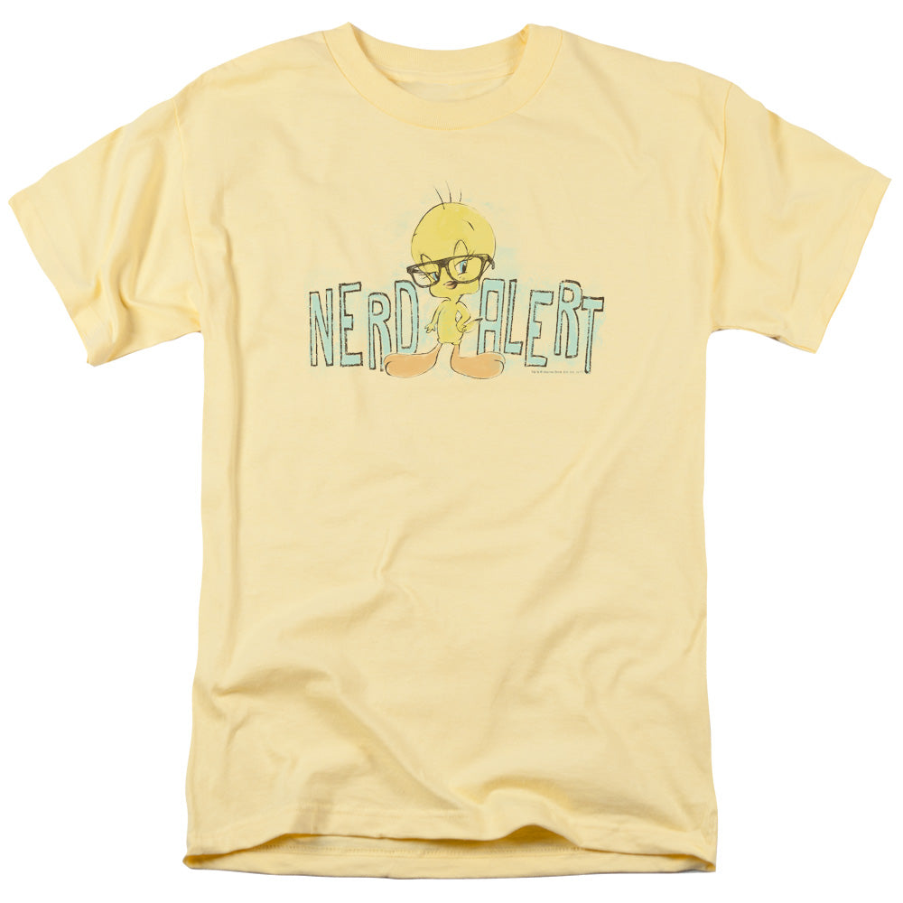 Looney Tunes Nerd Alert Mens T Shirt Yellow