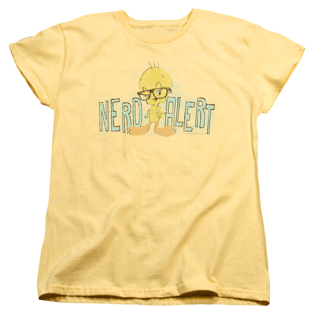 Looney Tunes Nerd Alert Womens T Shirt Banana