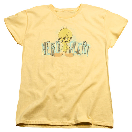 Looney Tunes Nerd Alert Womens T Shirt Banana