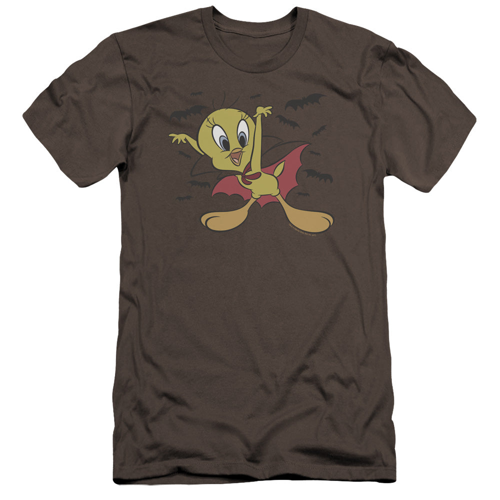 Looney Tunes Vampire Tweety Premium Bella Canvas Slim Fit Mens T Shirt Charcoal