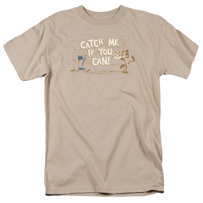 Looney Tunes Catch Me Mens T Shirt Sand