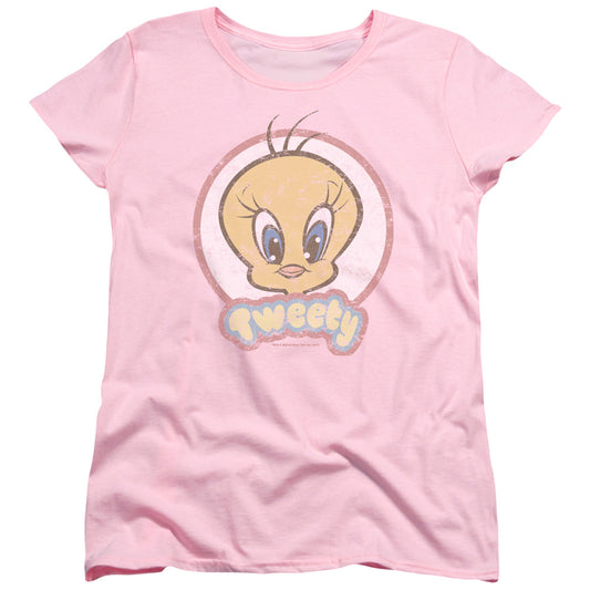 Looney Tunes Retro Tweety Womens T Shirt Pink