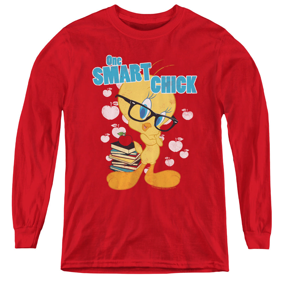 Looney Tunes One Art Chick Long Sleeve Kids Youth T Shirt Red