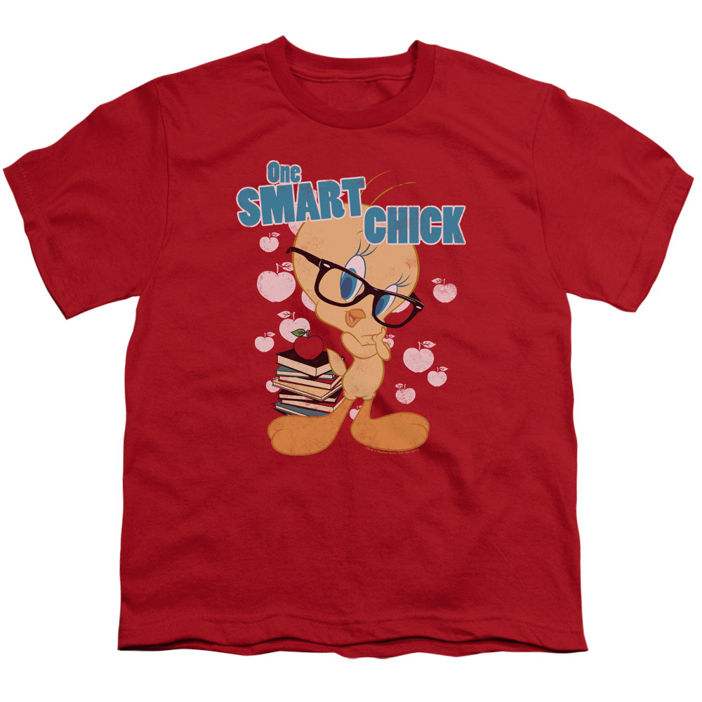 Looney Tunes One Art Chick Kids Youth T Shirt Red