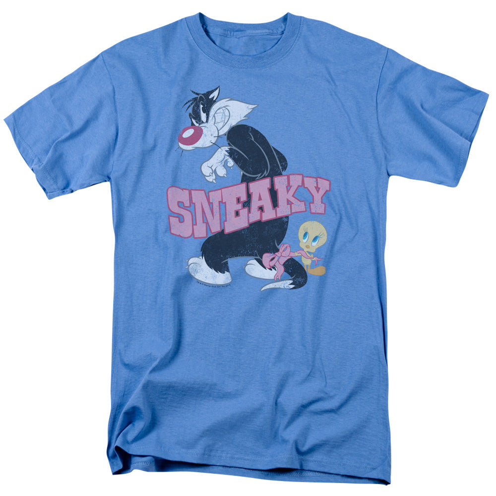 Looney Tunes Sneaky Mens T Shirt Carolina Blue