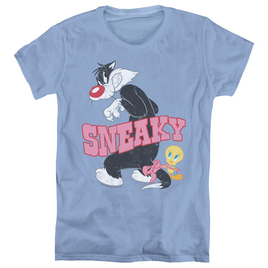Looney Tunes Sneaky Womens T Shirt Carolina Blue