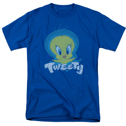 Looney Tunes Tweety Swirl Mens T Shirt Royal Blue Officially Licensed