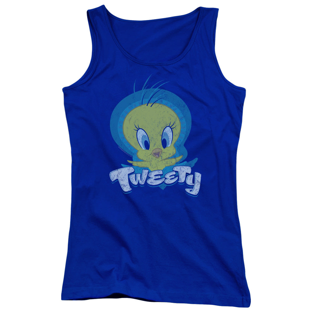 Looney Tunes Tweety Swirl Womens Tank Top Shirt Royal Blue