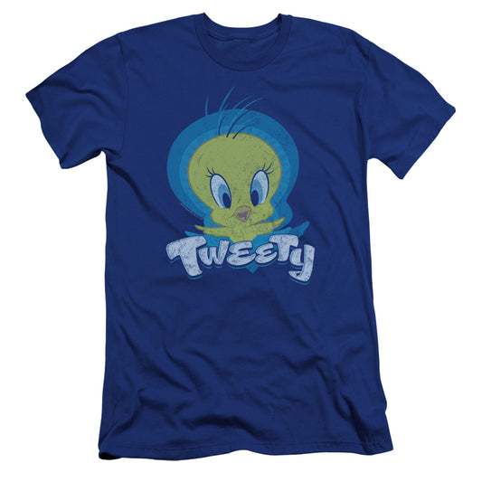 Looney Tunes Tweety Swirl Premium Bella Canvas Slim Fit Mens T Shirt Royal Blue