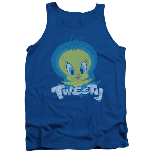 Looney Tunes Tweety Swirl Mens Tank Top Shirt Royal Blue