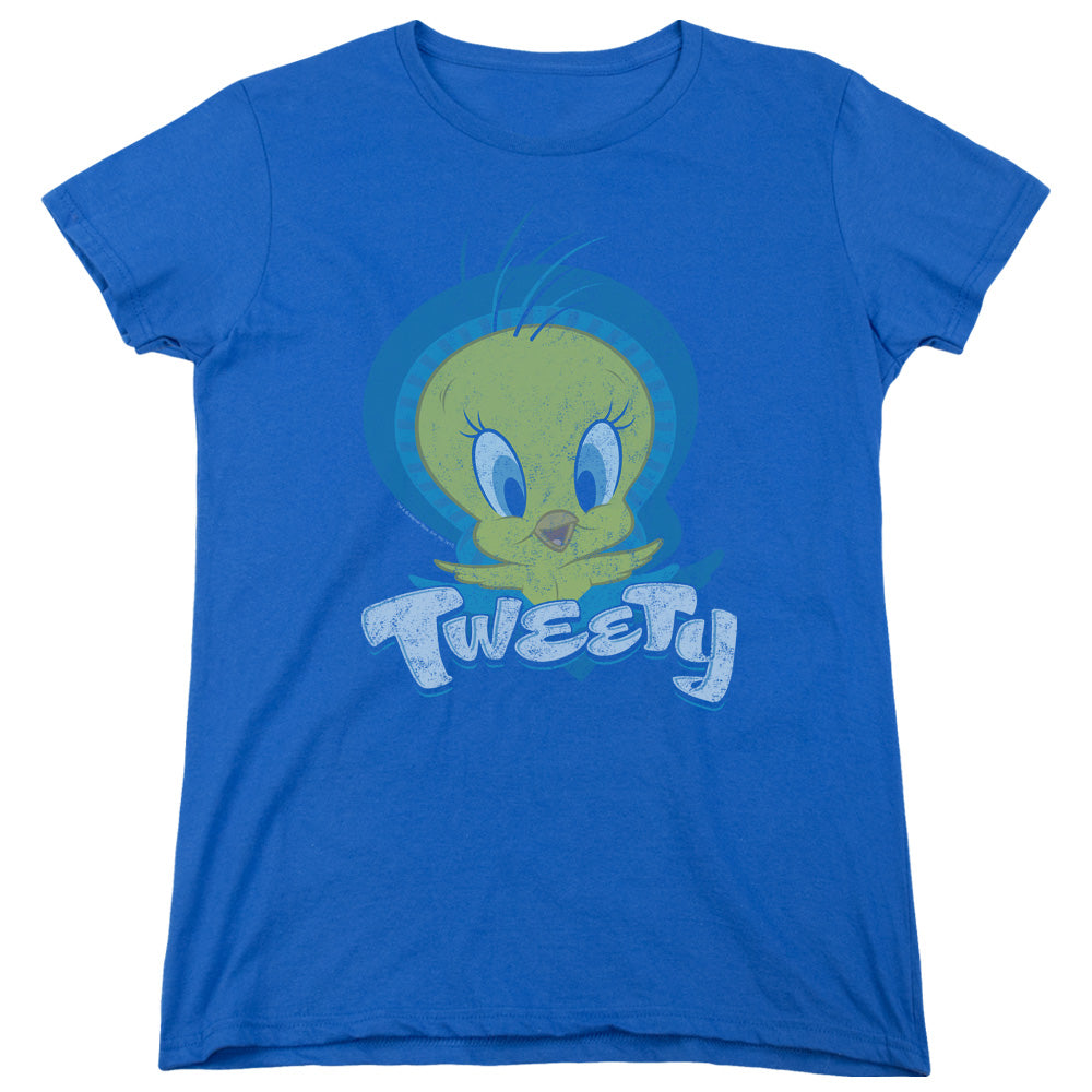 Looney Tunes Tweety Swirl Womens T Shirt Royal Blue