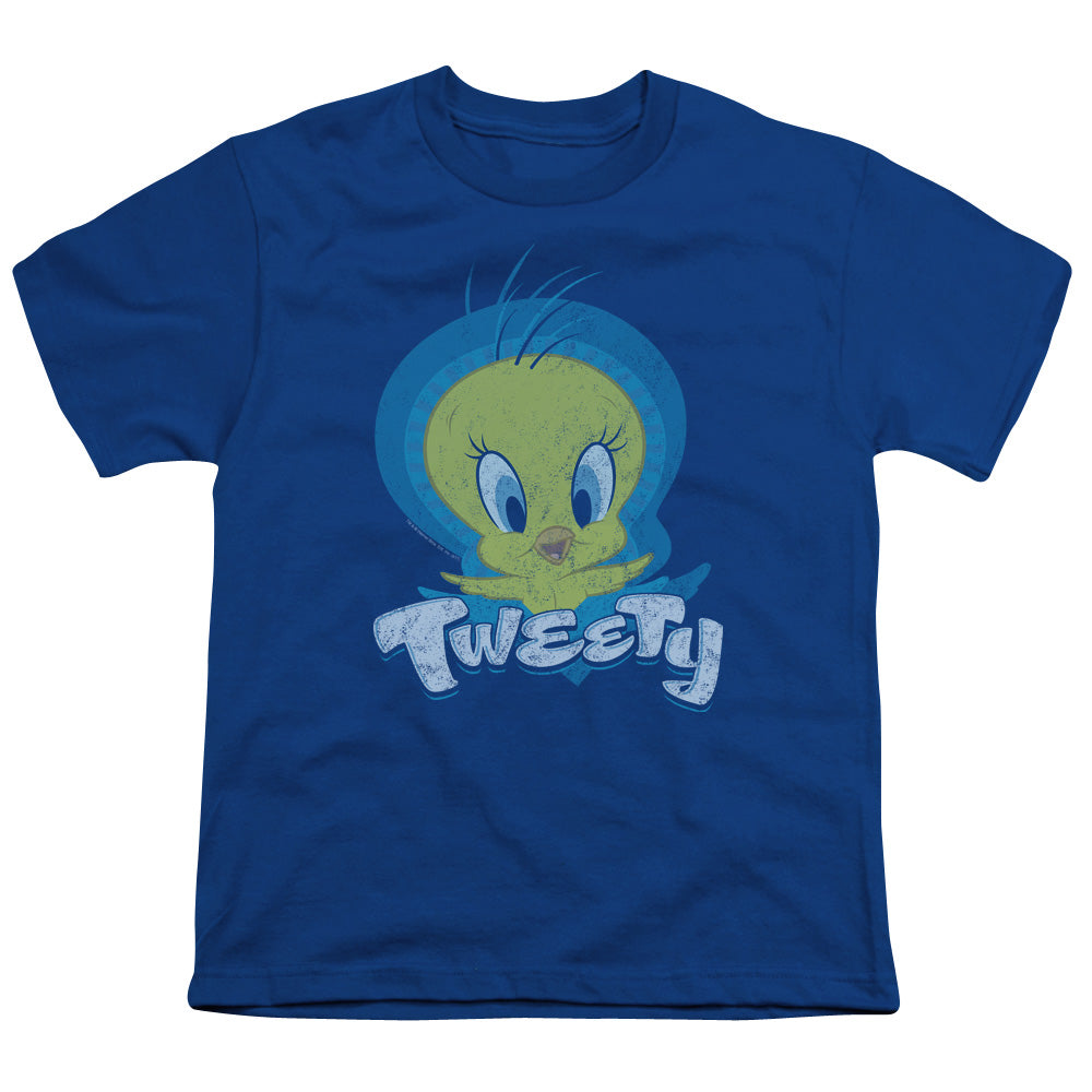 Looney Tunes Tweety Swirl Kids Youth T Shirt Royal Blue