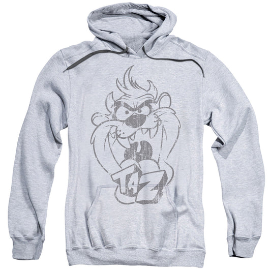 Looney Tunes Faded Taz Mens Hoodie Athletic Heather