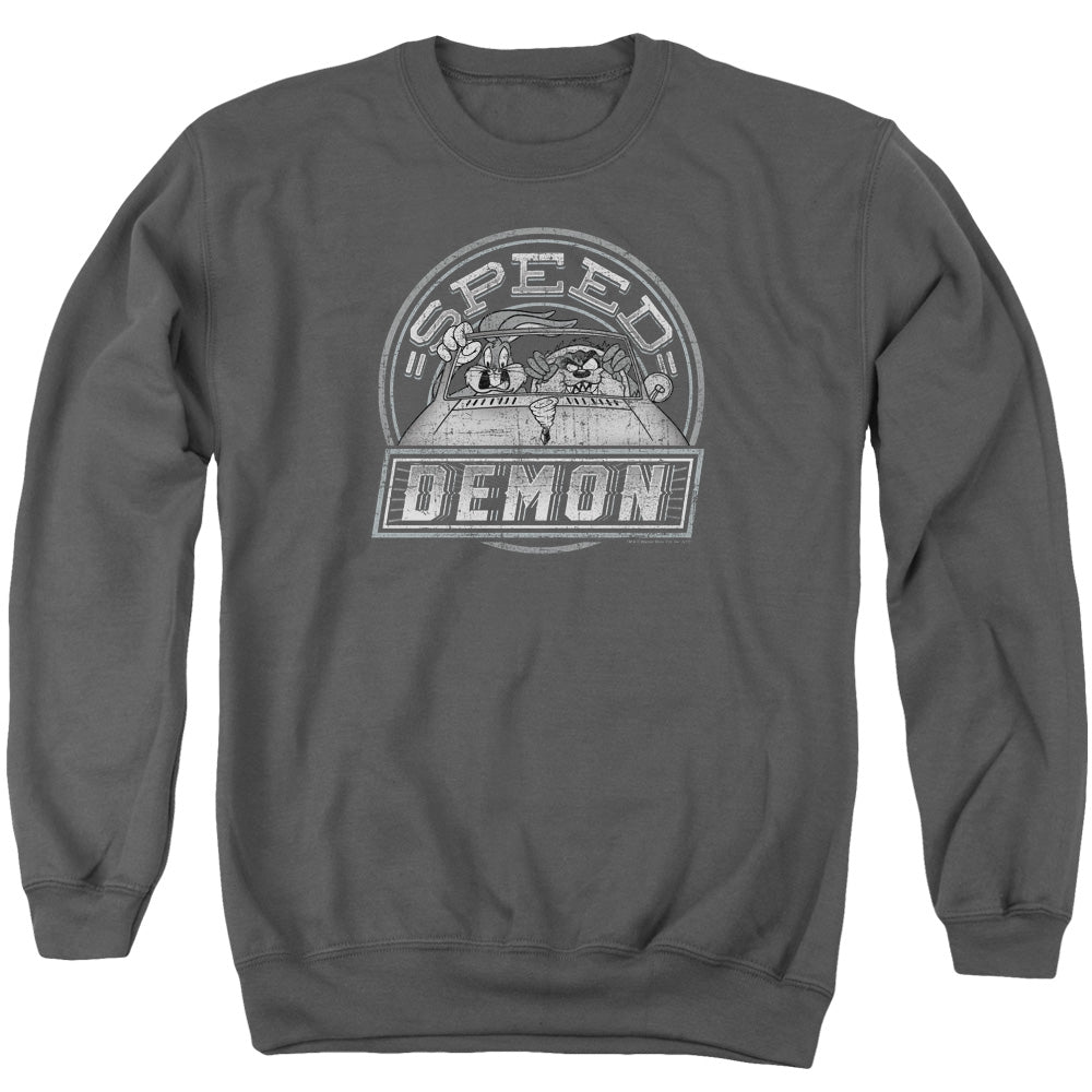 Looney Tunes Speed Demon Mens Crewneck Sweatshirt Charcoal