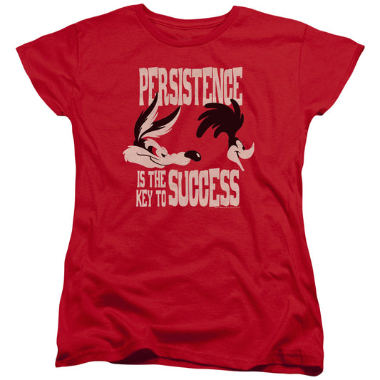 Looney Tunes Persistence Womens T Shirt Red