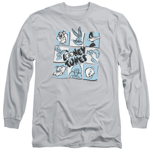 Looney Tunes the Looney Bunch Mens Long Sleeve Shirt Silver