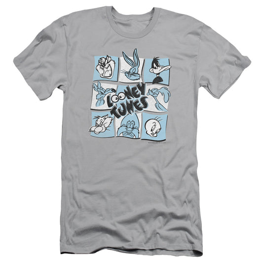 Looney Tunes the Looney Bunch Slim Fit Mens T Shirt Silver