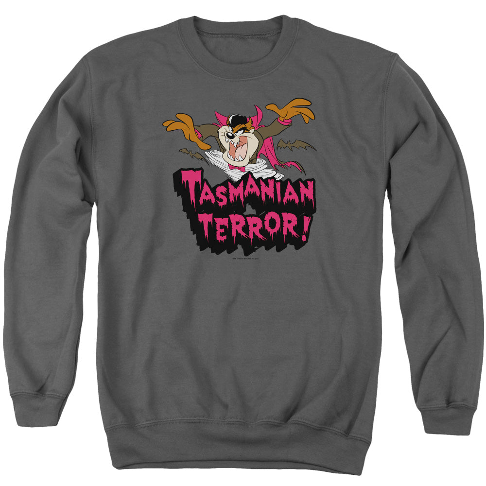 Looney Tunes Taz Terror Mens Crewneck Sweatshirt Charcoal