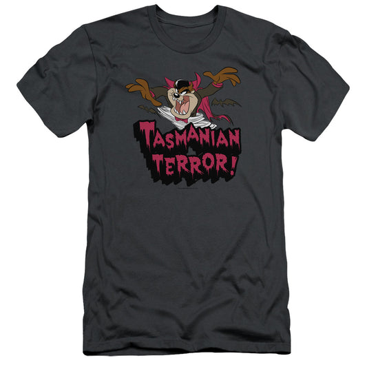 Looney Tunes Taz Terror Slim Fit Mens T Shirt Charcoal