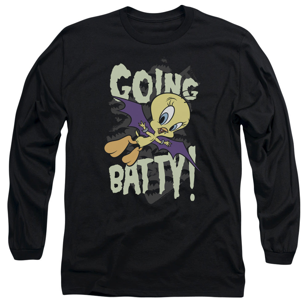 Looney Tunes Going Batty Mens Long Sleeve Shirt Black