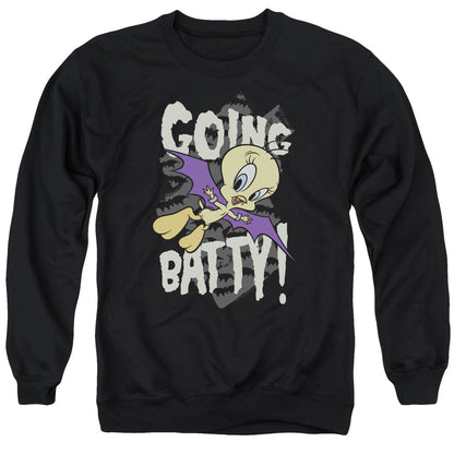 Looney Tunes Going Batty Mens Crewneck Sweatshirt Black