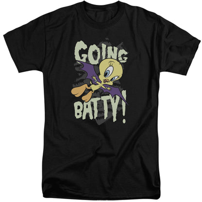 Looney Tunes Going Batty Mens Tall T Shirt Black Officially Licensed