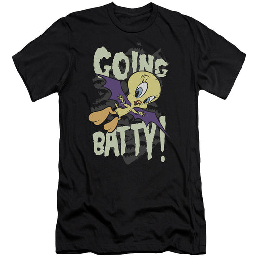 Looney Tunes Going Batty Slim Fit Mens T Shirt Black