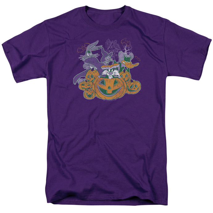Looney Tunes Spooky Pals Mens T Shirt Purple