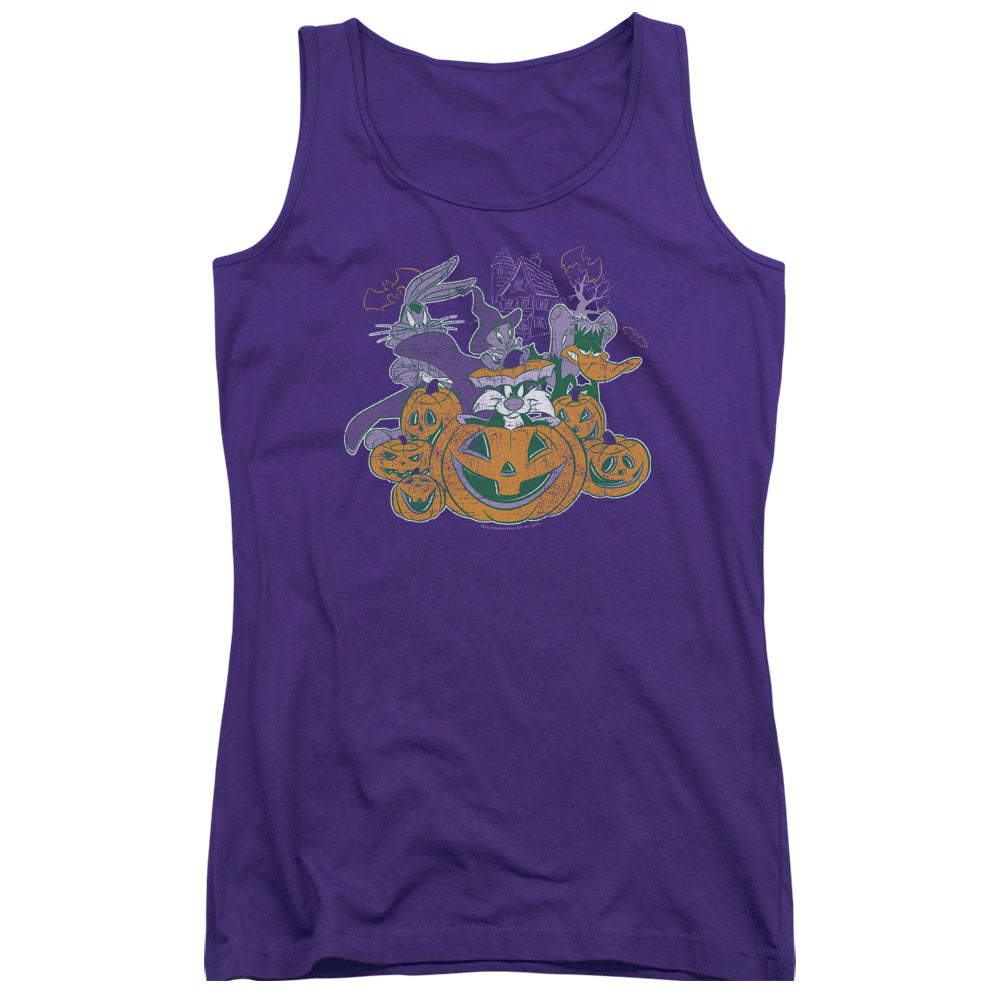 Looney Tunes Spooky Pals Womens Tank Top Shirt Purple