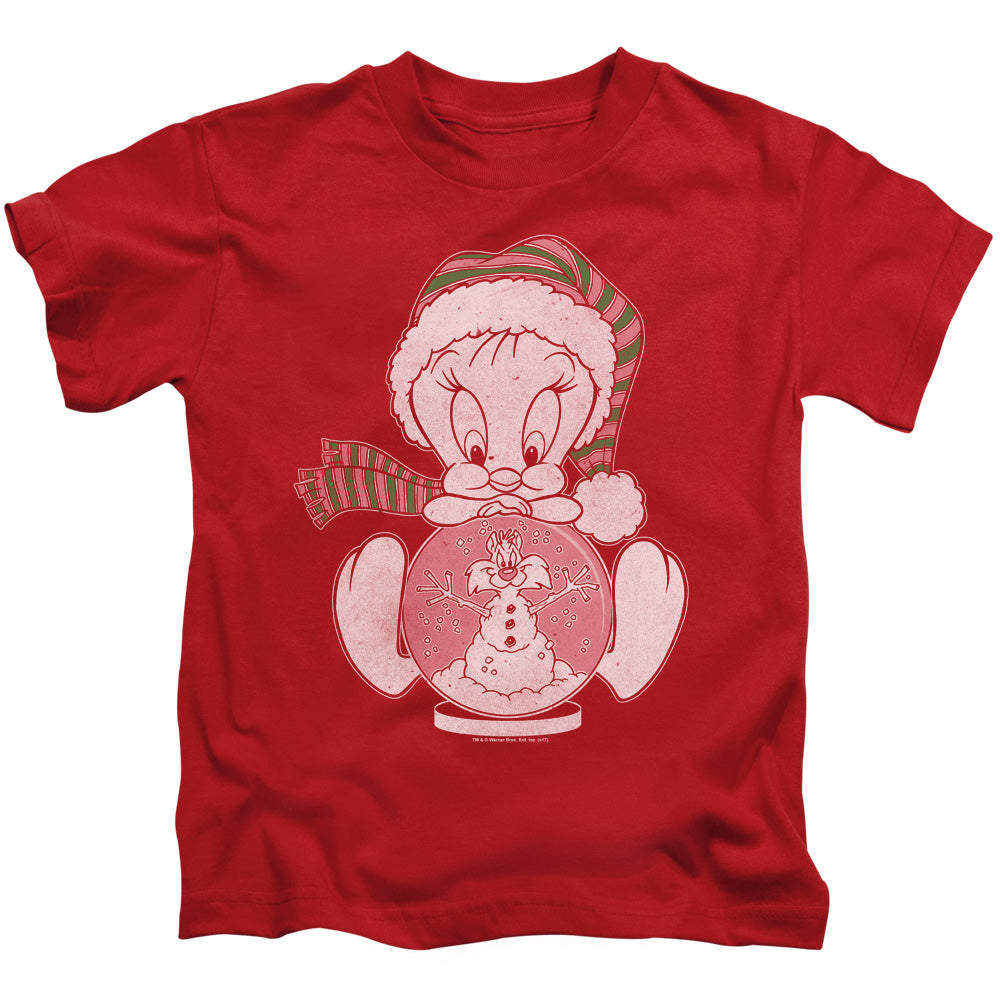 Looney Tunes Tweey Globe Juvenile Kids Youth T Shirt Red