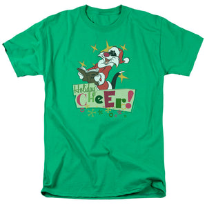 Looney Tunes Cheer Sylvester Mens T Shirt Kelly Green