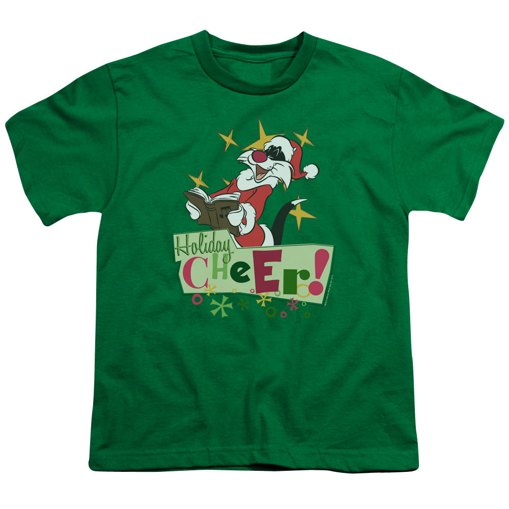 Looney Tunes Cheer Sylvester Kids Youth T Shirt Kelly Green